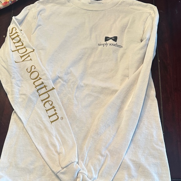 Simply Southern Tops - Simply Southern Women’s White Long Sleeve Tee